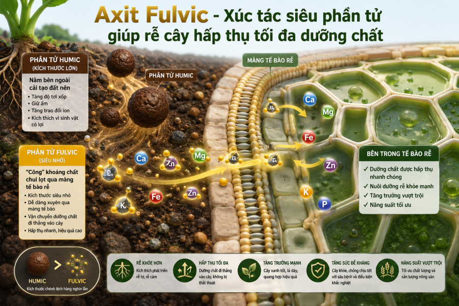 Axit Fulvic: "Cỗ xe vận chuyển" đánh thức mọi dưỡng chất ngủ quên trong đất